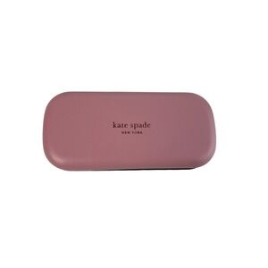 Kate Spade Pink Green Clover Pattern Hard Clam Shell Eyeglass Case‎ Holder